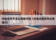 濟南軟件開發(fā)公司排行榜（濟南大型軟件公司排行）