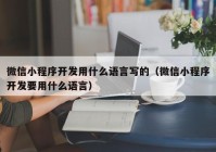 微信小程序開發(fā)用什么語言寫的（微信小程序開發(fā)要用什么語言）