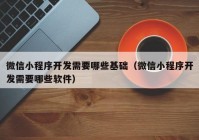 微信小程序開發(fā)需要哪些基礎(chǔ)（微信小程序開發(fā)需要哪些軟件）