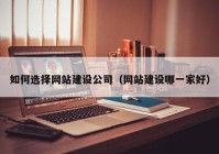 如何選擇網(wǎng)站建設(shè)公司（網(wǎng)站建設(shè)哪一家好）