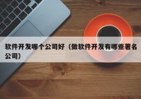 軟件開發(fā)哪個(gè)公司好（做軟件開發(fā)有哪些著名公司）