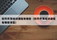 軟件開發(fā)培訓(xùn)課程有哪些（軟件開發(fā)培訓(xùn)課程有哪些項目）