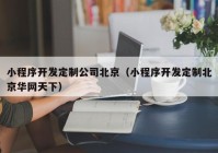 小程序開發(fā)定制公司北京（小程序開發(fā)定制北京華網(wǎng)天下）