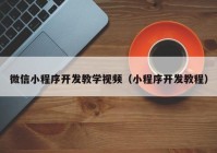 微信小程序開發(fā)教學視頻（小程序開發(fā)教程）