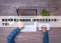 做軟件開發(fā)公司賺錢嗎（做軟件開發(fā)多少錢一個(gè)月）